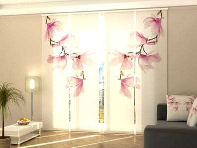 Foto-Schiebegardine Magnolienzweig, Flächenvorhang mit Motiv, Fotodruck, auf Maß