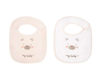 Kikkaboo Babylatz Frottee 2-teiliges Set, Lätzchen, Druckknopf, 100% Baumwolle