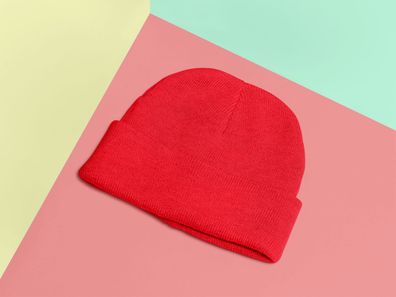 Kinder Wintermütze Schöne warme Einfarbige Rote Unisex Wollmütze hat Mütze