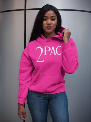 Damen Hoodie Kapuzenpullover 2 Pac Logo Tupac Amaru Shakur Rapper RIP Hip Hop