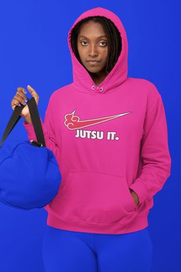 Damen Hoodie Kapuzenpullover Naruto Jutsu It Nike parodie Anime Women Hoody