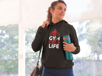 Damen Hoodie Kapuzenpullover Gym Is Life Women Power Trainings Fitness Sport