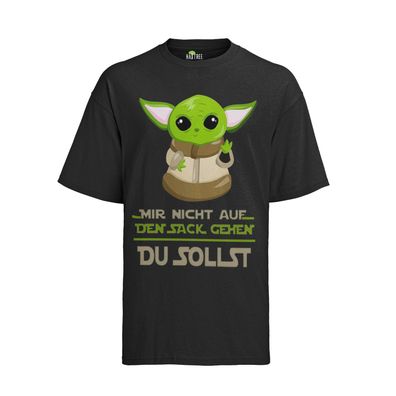 Mir Nicht auf den Sack gehen Lustiger Spruch Star Wars Jedie Yoda Herren T-Shirt