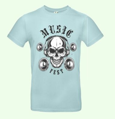 Music Fest Totenkopf - Herren T-Shirt aus Bio Baumwolle
