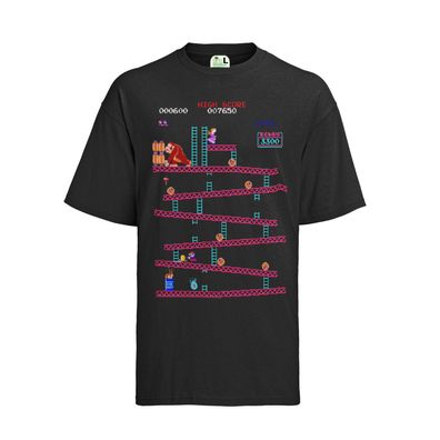 Retro Donkey Kong Series Mario Nintendo Game T-Shirt Herren 1 Up Level