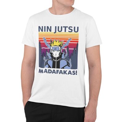 Pew Pew Matafaka Anime Naruto Funny Retro T Shirt Herren Baumwolle XS - XXXL