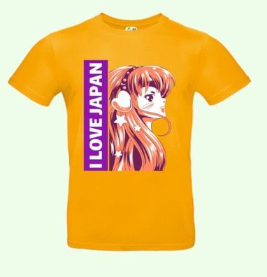 I Love Japan Anime Motive - Herren T-Shirt aus Bio Baumwollee