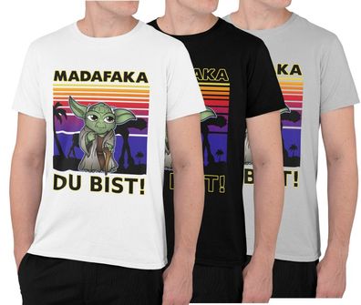 Herren-T-Shirt, Aufdruck Matafaka! Du Bist! Pew Pew Funny Retro Jedi