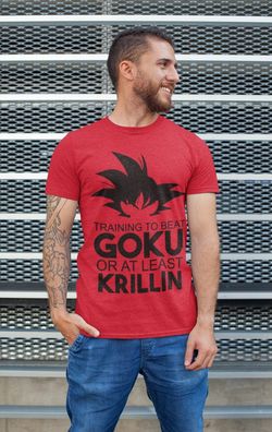 Training to beat Goku or at lleast Krillin Dragon Ball Bio T-Shirt Herren