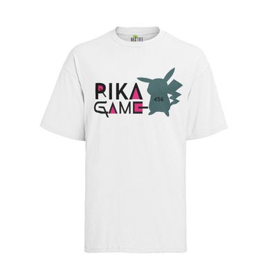 Pika Pokemon Squid Game Parodie Pikachu Puma Netflix SG Herren Bio T-Shirt