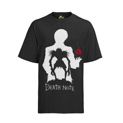 Death Note Silhouette Anime Manga Shinigami Buch Apfel Otaku Bio Herren T-Shirt