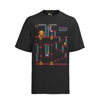 New Retro Donkey Kong Series Mario Nintendo Affen Game T-Shirt Herren 1 Up Level