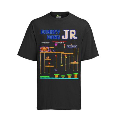 Retro Donkey Kong JR: Series Mario Nintendo Affen Game T-Shirt Herren 1 Up Level