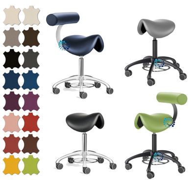 Löffler Rollhocker SEDLO SL 2-5, Fußauslösung, Option Rückenlehne; Leder-Bezüge