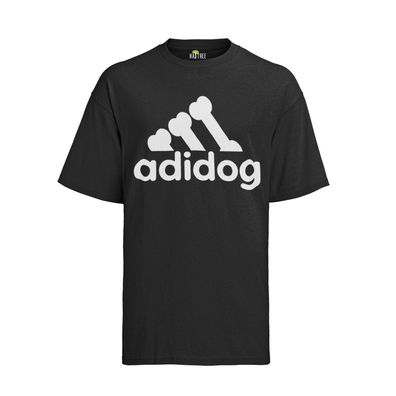 Hunde Adidas Parodie Dog Hundeliebhaber Spruch Geschenk Nerd Herren T-Shirt