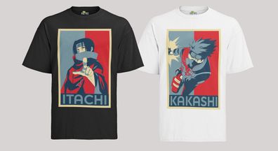 Retro Naruto Shippuden Itachi Kakashi sharingan Anime Herren Bio T-Shirt Herren