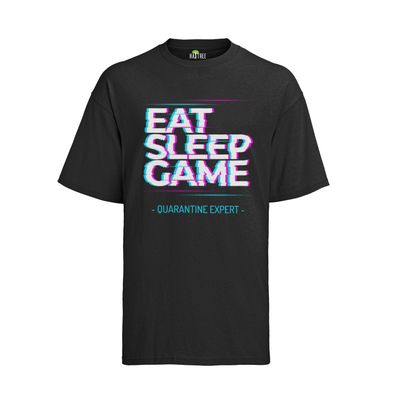 Eat Sleep Game Quarantine Geek Nerd Zocker Konsole PC Gamer Bio Herren T-Shirt