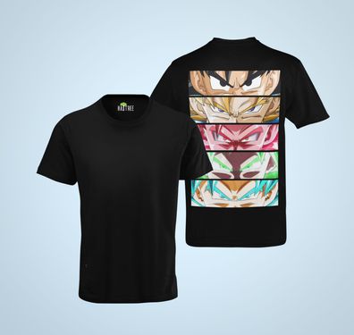 Dragon Ball Son Goku Augen Evolution Stuffen Saiyajin Anime Herren Bio T-Shirt