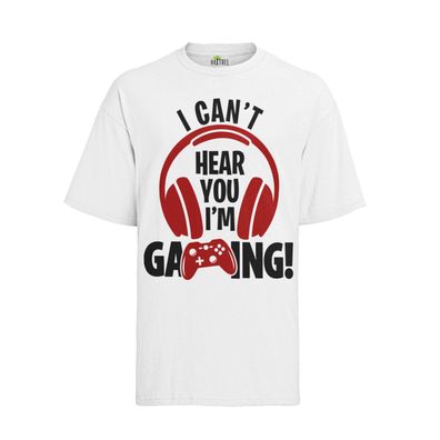I cant her You Im Gaming Shirt Man Game Spiele Geek Nerd Top Herren T-Shirt