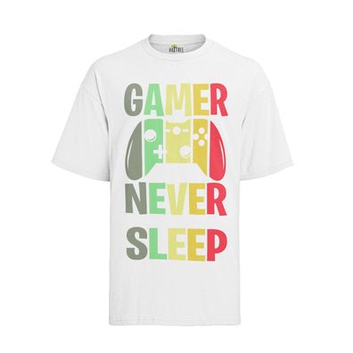 Gamer Never Sleep Jamaika shirt Man Game Spiele Geek Nerd Top Herren T-Shirt