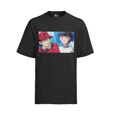 Herren T-Shirt Retro Kickers Captain Tsubasa keeper Mario Anime Comic Fussball