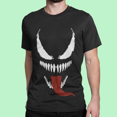 Bio Herren T-Shirt Venom gesicht Lachend Spierman Film Alien Eddie Brock