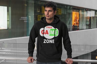 Herren Game Free Gamie Zone Zocker Kapuenjacke Geek Nerd Pullover Lol Shirt