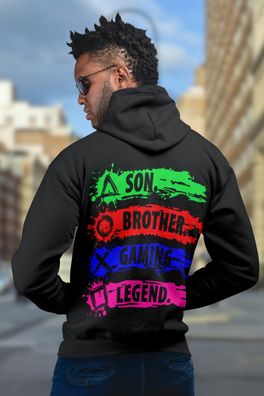 Herren Son Brother Gaming Legend Crazy Kapuenjacke Geek Nerd Pullover Lol Shirt