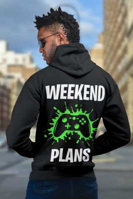 Herren Weekend Plans Gaming Zocker Kapuenjacke Geek Nerd Pullover Spiel Shirt