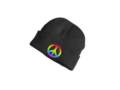 Wintermütze Peace Regenbogen Symbol Friedenszeichen Mütze Geschenk Wollmütze Hat