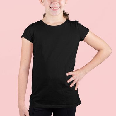 Bio Baumwolle T-Shirt Mädchen enfarbig Rundhals nachaltig Hergestellt Vegan