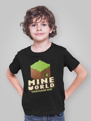 Bio Kinder T-Shirt Jungen Minecraft Game Block Spiel Merch Comic Shirt Kids