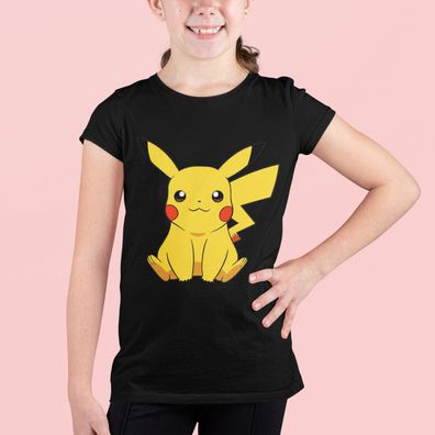 Bio Baumwolle T-Shirt Mädchen Pokemon Pikachu Anime Comic Merch Pika Monster