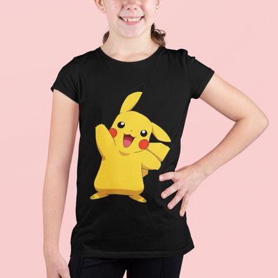 Bio Baumwolle T-Shirt Mädchen Süßes Pokemon Pikachu Anime Comic Merch Pika