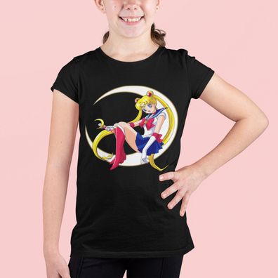 Bio Baumwolle T-Shirt Mädchen Sailor Moon Mond Hase Luna Anime Comic Merch Pika