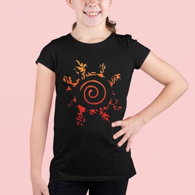 Bio Baumwolle T-Shirt Mädchen Anime Naruto Siegel Minato Symbol Comic Merch