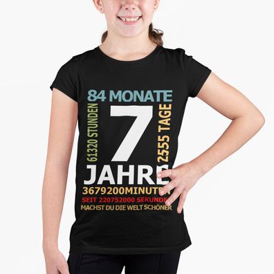 Geburtstags Bio Baumwolle T-Shirt Mädchen mit Zeit Angaben Birthday Shirt GB