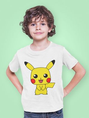Pokemon Süßes Pika Pikachu Pokeball Kinder T-Shirt Comic Shirt Kids Anime