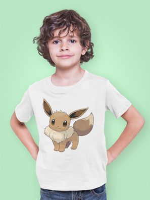 Bio Kinder T-Shirt Pokemon Süßes Evolie Pikachu Eevee Comic Shirt Anime Kids