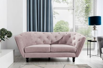 Sofa Designersofa Charlotte 2-Sitzer in Stoff Matt Velvet Altrosa