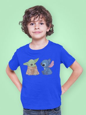 Bio Baumwolle T-Shirt Star Wars Cartoon Yoda Baby & Stich The Mandalorian