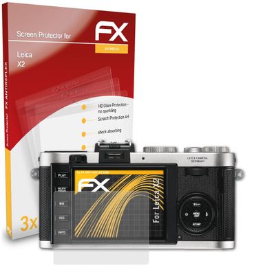 atFoliX 3x Schutzfolie kompatibel mit Leica X2 Panzerfolie matt&stoßfest