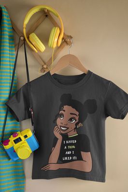 Punk Küss den Frosch Prinzessin Tiana Kinder Bio Baumwolle T-Shirt für Mädchen