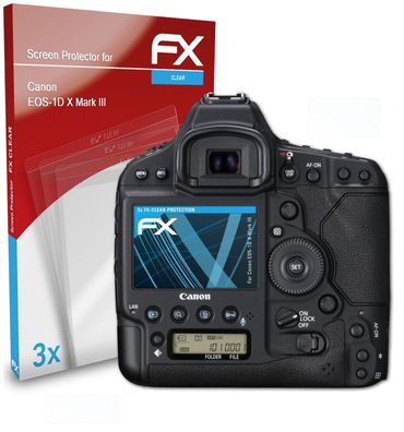 atFoliX 3x Schutzfolie kompatibel mit Canon EOS-1D X Mark III Displayschutzfolie