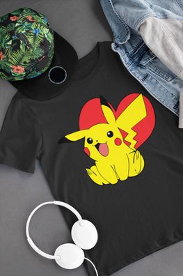 Bio Baumwolle Kinder T-Shirt Pokemon Pikachu Ash Pika Pokeball Comic Jungen