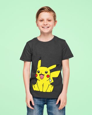 Jungen Bio Baumwolle Kinder T-Shirt Süßes Pokemon Pikachu Pokeball Pika Comic