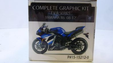 Dekorsatz Aufkleber Sticker graphic kit passt an Yamaha R6 08-12 blau-schwarz