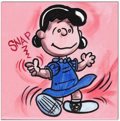 Klausewitz: Original Acryl auf Leinwand: Peanuts- Lucy SNAP ! / 20x20 cm