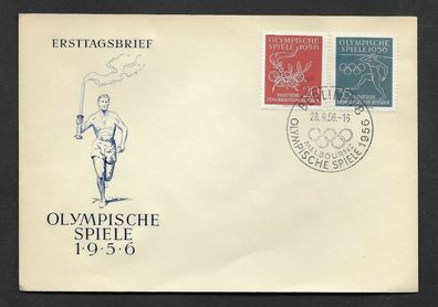 FDC DDR Olympische Sommerspiele, Melbourne 28.9.1956
