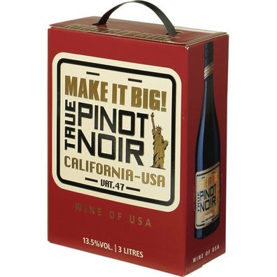 Make It Big True Pinot Noire California Rotwein Bag in Box 13,5% vol 300cl BIB